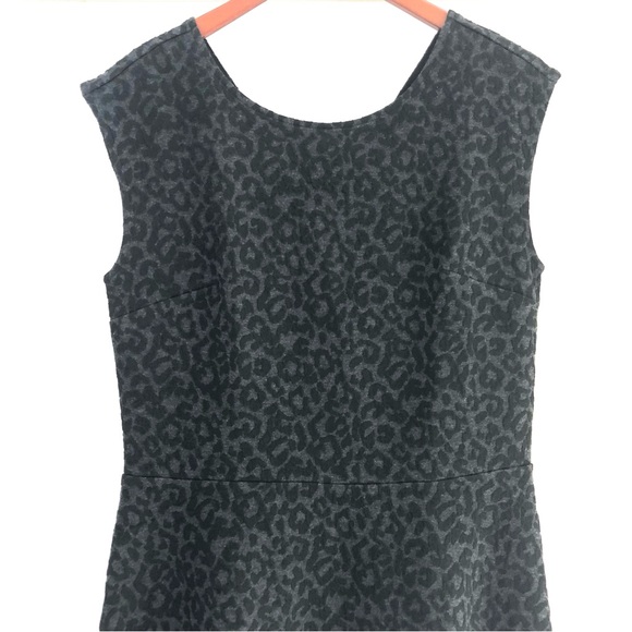 LOFT Black Animal Print Dress NWOT - Picture 3 of 11